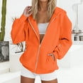 thumbnail image 2 of Fgvctg Hoodies for Women Fleece Zip Up Hoodie Oversized Sweatshirts Comfy Plus Size Fall Outfits Casual Jackets Women's Clothing with Pockets Orange XL, 2 of 6