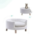 thumbnail image 4 of Critter Sitters 28 in. Elegant White Faux-Velvet Circular Pet Bed, 4 of 11