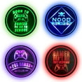 thumbnail image 1 of Gaming Coasters by Dreamcontroller USB Rechargeable LED Coaster for Gamer Room Decor. Light up Coasters for Gaming Desk Decor, Nerd Decorations, Nerdy Man Cave Decor 3.5" Anime Coasters for Gamer Gift, 1 of 1