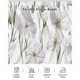 thumbnail image 5 of White Floral Wrap Around Bed Skirts for Queen Bed 16" Drop,Bed Skirt with Adjustable Elastic Belt Dust Ruffle Bed Valance for Bedroom Hotel Garden Floral Seasonal Botanical Blooms Bed Frame Cover, 5 of 7