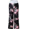 thumbnail image 3 of Women's Fashion Stretch Casual High Waist Pants Floral Print Yoga Sports Pants Loose Trousers Plus Size, 3 of 6