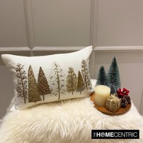 Christmas Lumbar Pillow Cover, 12" x 26" White & Gold Silk Pillowcase, Modern Christmas Tree Holiday Decor Oblong Pillow Cover For Sofa Couch, Hotels, Living Room, Bed Room - Gold Starry Fir