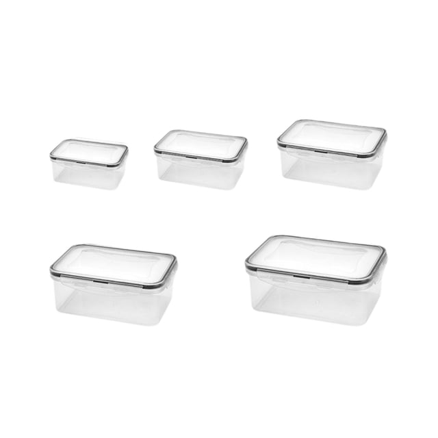 Tumotour Sealed Plastic Preservation Box Household Large Capacity Storage Box Food And Fruit Storage Box Five Piece Set