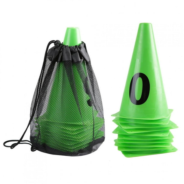 10 Uds. Cono de Entrenamiento de fútbol verde de 23cm número 0-9 marcador de barreras de fútbol YUNYI BRAND Deportes