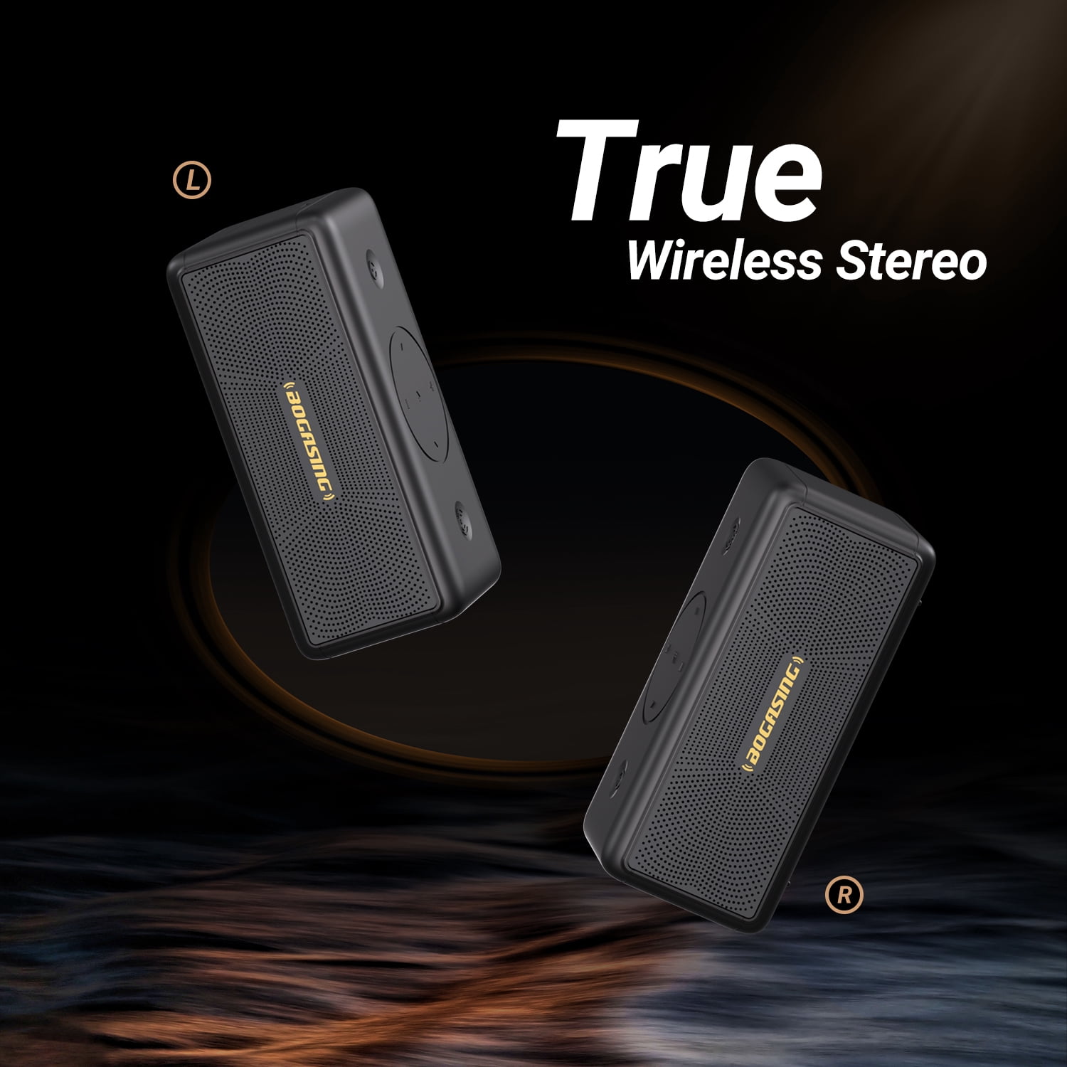BOGASING M5 Bluetooth Speaker, Portable Wireless Speakers, 30H Playtime, IPX7 Waterproof, TWS Pairing