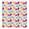 thumbnail image 2 of Ambesonne 80's Shower Curtain, Colorful Triangles Zigzags Art, 69"Wx70"L, Soft Pink Aqua White, 2 of 4