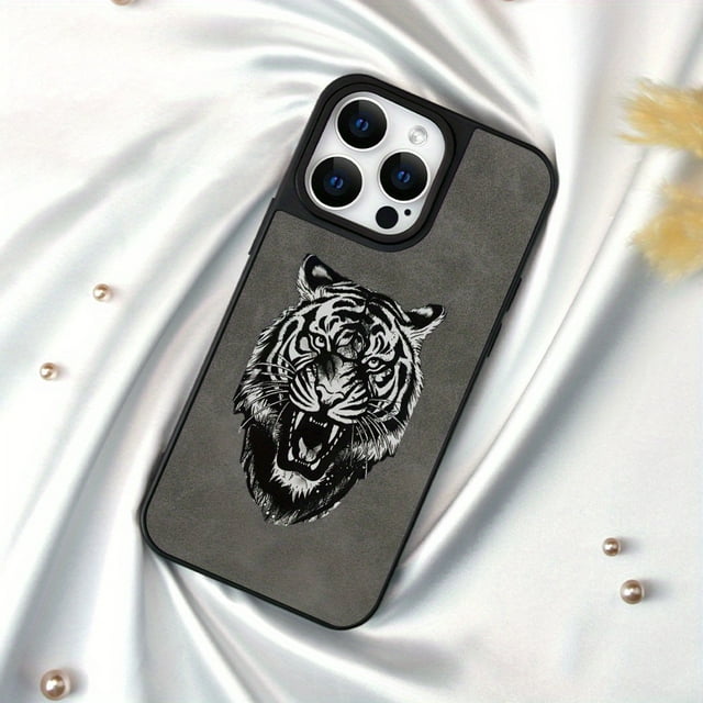 Tiger Pattern Suede Leather Phone Case for iPhone Series - TPU Shockproof Cover, Protective Back Case for 11/X/XR/XS/Plus Pro Max Models - Ideal Holiday and Birthday Gift for Loved Ones