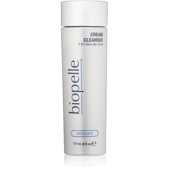 Biopelle Crema limpiadora facial exfoliante con ácido glicólico (2,2%) 6 onzas líquidas
