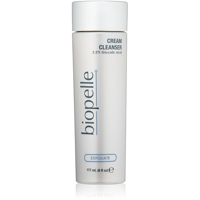 Biopelle Crema limpiadora facial exfoliante con ácido glicólico (2,2%) 6 onzas líquidas