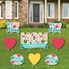 Big Dot of Happiness Colorful Floral Happy Mother's Day - Yard Sign and Outdoor Lawn Decorations - We Love Mom Party Yard Signs - Set of 8