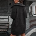 thumbnail image 4 of safuny Women's Long Sleeve Casual Outwear Jackets Fashion Warm Faux Coat Jacket Winter Solid Outerwear Lapel Dressy Lounge Trendy Blazer Pullover Black XL, 4 of 7