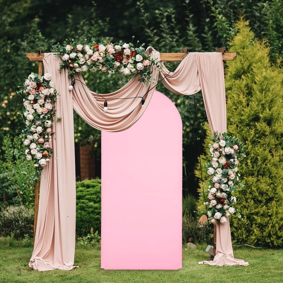 koolsoo Arch Backdrop Cover Trendy for Ceremony Photography Prop Bridal Shower Party 6FT Blue Pink