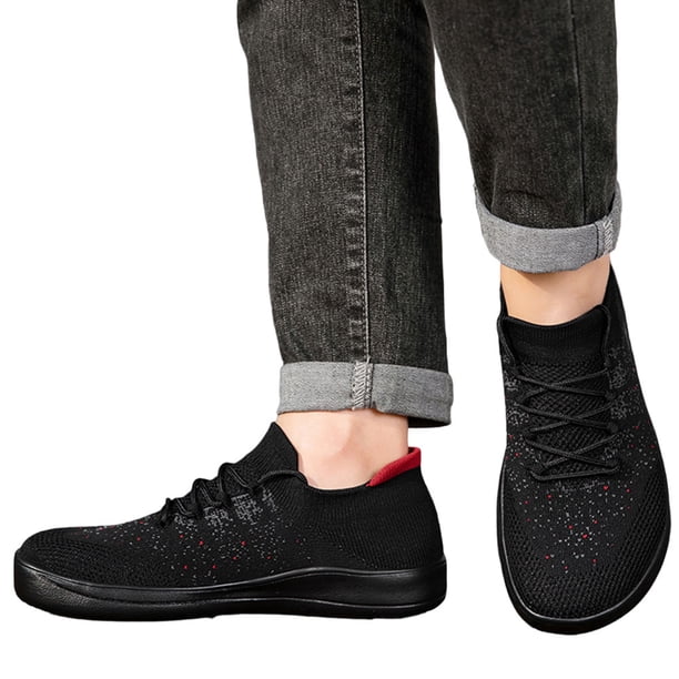 Zapatos Casuales Descalzos para Hombres Caja Punta Ancha (45) Rojo
