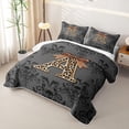 thumbnail image 3 of jejeloiu Leopard Monogram A Twin Quilt Set For Girls,Damask Bow Initial Twin Coverlet Set For Adults,2pcs, 3 of 7