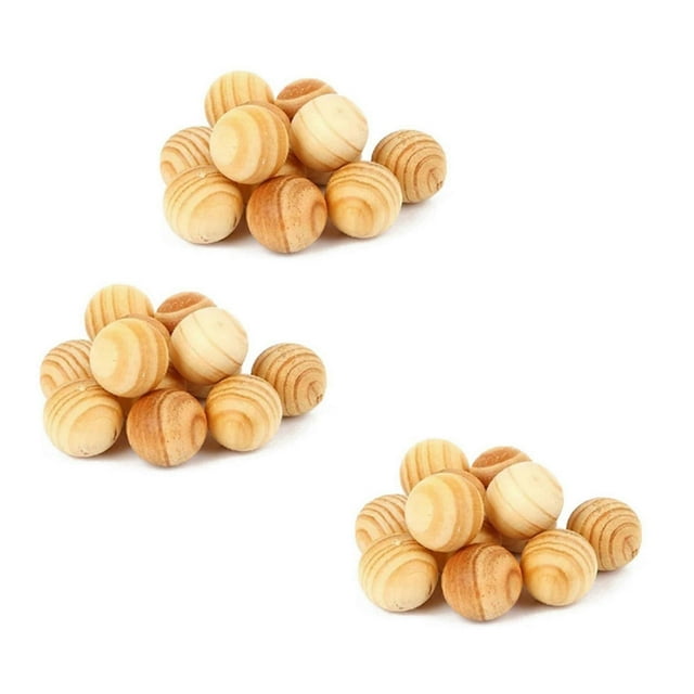 30X Natural Cedar Wood Balls Lavender Camphor Repellent Wardrobe Clothes Drawer