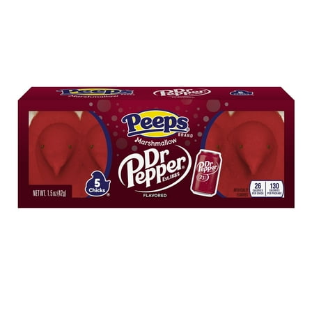PEEPS® Dr Pepper Flavored Marshmallow Chicks, 5 Count (1.5 Ounces)