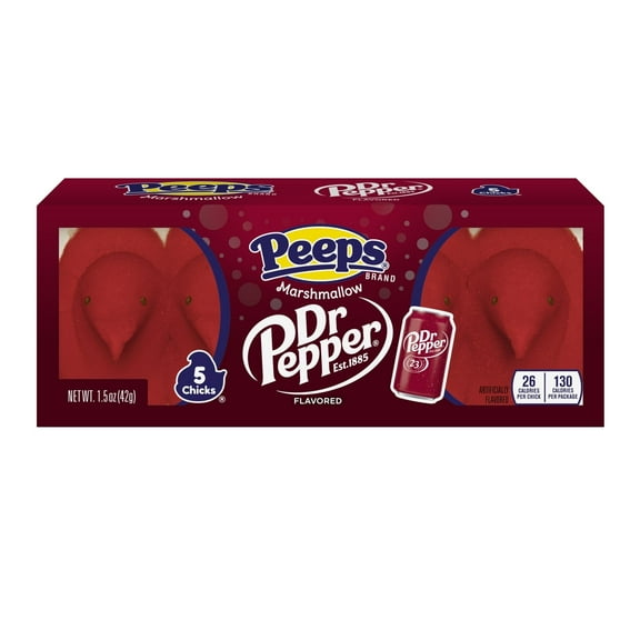 PEEPS® Dr Pepper Flavored Marshmallow Chicks, 5 Count (1.5 Ounces)