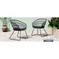 thumbnail image 4 of 2pcs Outdoor Chairs In Gray With Cushions. Bohemian Style Tub Structure Wrap. And Water-. 23.24" W X 23.92" D 30.81" H. 300 Lbs Capacity Chair Gray, Graceful Design Stable Splayed Sled Legs Water-, 4 of 6