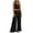 00 # Black, variant on REORIAFEE Women Two Pieces Outfits Set Lounge Sets Yoga Set Women's Casual Home Sleeveless Yoga Slim Fit Wide Leg Pants Knit Two Piece Set Black L