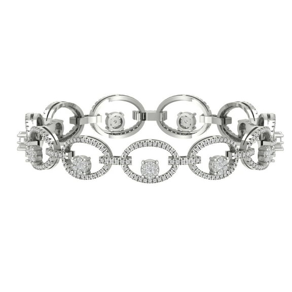 Araiya Fine Jewelry14k White Gold Diamond Bangle Bracelet (2 Cttw, I-J/ I2-I3), 7"