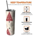 thumbnail image 6 of 20oz Beige Christmas Tree Pattern Skinny Tumblers Stainless Steel Tumbler with Lid and Straw,Vacuum Insulated Double Wall Travel Tumbler Cups with Cleaning Brush for Coffee,Tea, 6 of 6