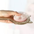 thumbnail image 4 of 1pc Women Cat's Ears Air Cushion Hair Brush for Straight Curly Thick Hair Brown ABS TPR, 4 of 6