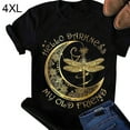 thumbnail image 2 of Femmes T-shirt Imprimé Manches Courtes Top Cou T-shirt Manches Courtes Fille Col Rond Été Blouse Décontractée, Noir, 4XL, 2 of 5