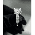 thumbnail image 2 of 4.00CT Princess Cut Lab Grown Diamond Engagement Ring, Channel Set Side Stones, 18K White Gold, US 4.5, 2 of 8