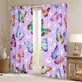 thumbnail image 2 of jejeloiu Colorful Butterfly Black Out Curtains,Watercolor Wild Butterflies Curtains Pack of 2 (42x63 Each),Flying Animal Bedroom Curtains For Teens,Luxury Bedroom Decor, 2 of 6