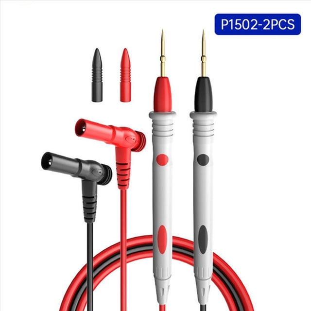 2X Kit de Cables de Prueba de Sonda Multímetro Universal Serie P1503E, Punta de Probador de Aguja de Repuesto, Gancho de Prueba IC SMD, Pinza de Cocodrilo