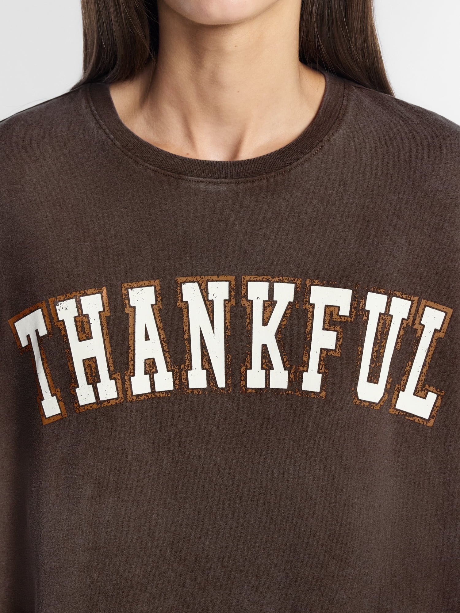 Women's Thankful Graphic Seasonal Fall Tee, from Positivitees, Sizes S-4X