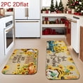 thumbnail image 3 of Flannel Floor Mat 2/3pcs Sunflower Kitchen Rug Set, Cozy Home Decor, Pastoral Style Thickened Flannel Mat for Living Room Bedroom, Warm Holiday Atmosphere, 3 of 8