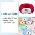 thumbnail image 2 of Uxcell 100% Cotton Yarn, 2 Packages of 100g/3.53oz(Per Skein 50g/137yards)/Red, 2 of 6