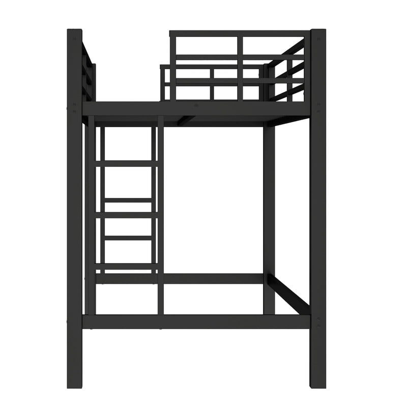 Bellemave Metal Twin XL Loft Bed, Heavy Duty Loft Bed Frame with 2 Build in Ladder and Full Length Guardrail, Loft Beds Twin XL with Large Under-Bed Space, Easy to Assemble-Black