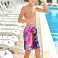 thumbnail image 6 of Cauagu Neon Skull With Milkshake Print Swim Trunks for Men,Youth Boys Swim Shorts Compression Liner Beach Shorts Boys' Swimming Shorts 7-20 Years Bathing Suit-Small, 6 of 7