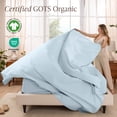 thumbnail image 3 of Bare Home Organic Percale Sheet Set - 100% Organic Cotton - Queen, Winter Blue, 3 of 10