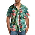 thumbnail image 2 of Jjayotai George Tee Shirt for Men, Beach Shirts, Short Sleeve Hawaiian Floral Shirt, Button Down Tropical Aloha Shirts, Oversized Tshirts for Men, 2 of 5