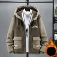 thumbnail image 2 of Men's Winter Thickened Colour Blocking Warm With Pockets Casual Style Coat Jacket, 2 of 4