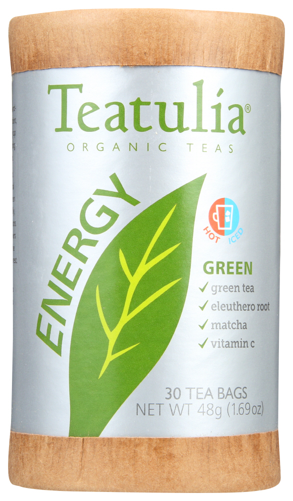 Teatulia Energy Tea Organic Green, 30 Bag