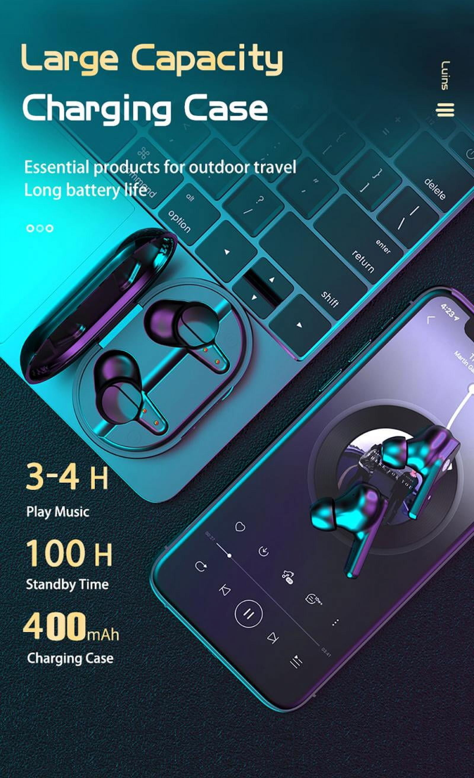 TWS Earphones Wireless for iPhone 15/16/Plus/Pro/Pro Max/16e - Earbuds Headphones True Stereo Headset Hands-free Mic Charging Case