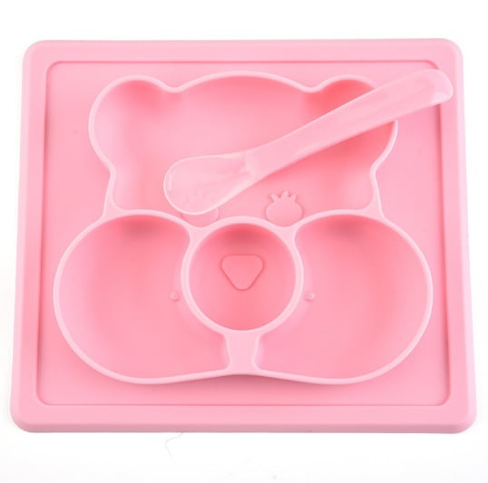 Cute Bowl Silicone Mat Baby Kids Child Suction Table Food Tray Placemat Plate UK 