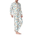 thumbnail image 2 of Gukieu Golfing Clubhouse Print Men's Long-sleeved Pajamas Set, Elastic Waist Pajamas Button-down Pajamas Two-piece Set, Suitable for Adult Male Home Wear-XX-Large, 2 of 7