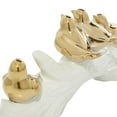 thumbnail image 5 of 14" x 6" Gold Porcelain Ceramic Bird Sculpture, by DecMode, 5 of 9