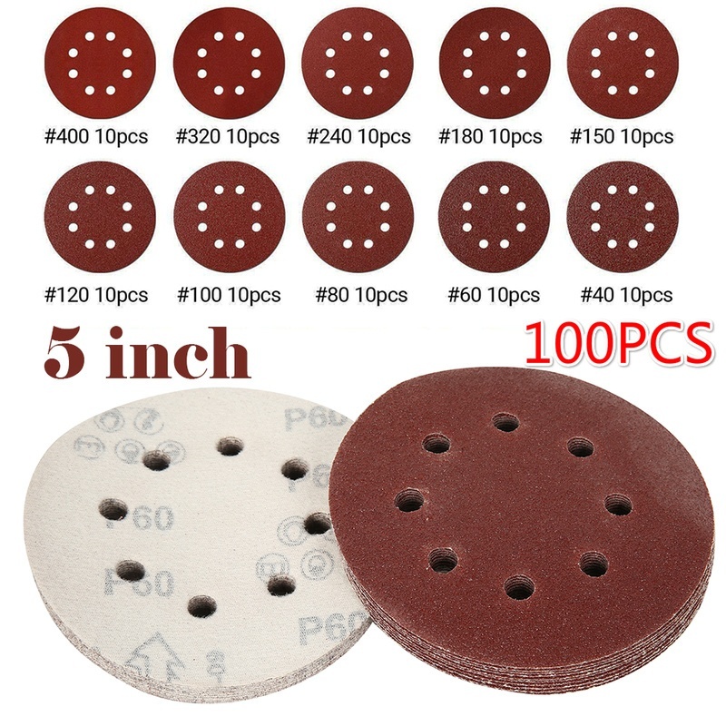 5/" Sanding Discs 40//60//80//100//120//150//180//240//320//400 Grit Orbital Sander Pads