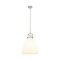 thumbnail image 2 of Innovations Lighting  Newton Bell - 1 Light 14" Stem Hung Pendant Satin Nickel/Matte White, 2 of 5