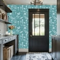thumbnail image 6 of Peel and Stick Wallpaper Canvas Contact Paper Jellyfish Ocean Seaweed Sea Turtle Wall Mural White Sea Turtles Self Adhesive and Removable 17.7in x 118in, 6 of 8