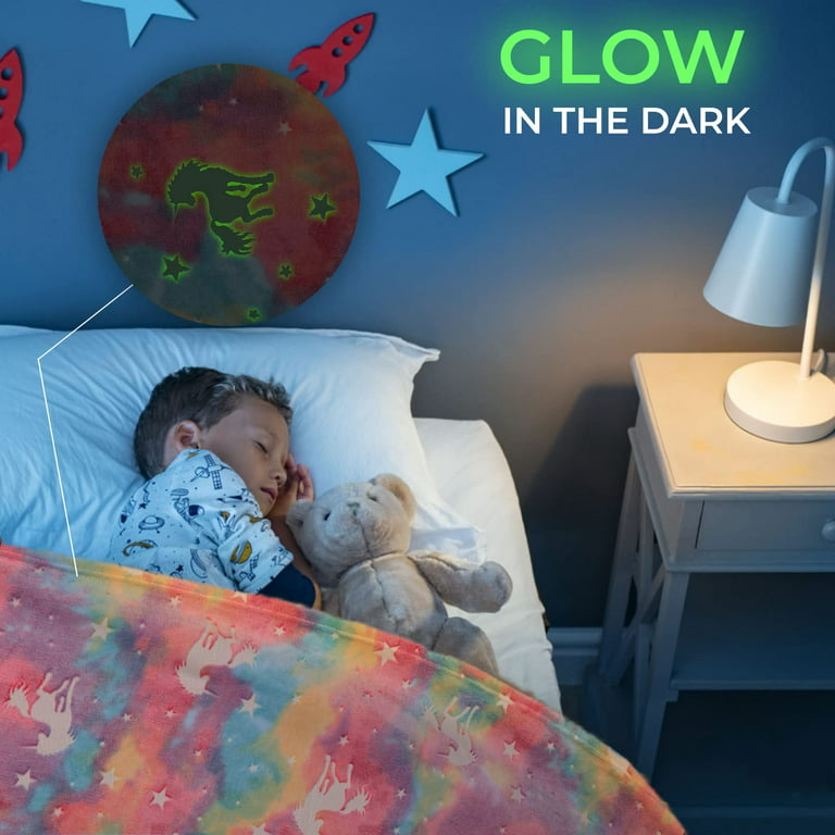 Glow in The Dark Throw Blanket Gift for Girls and Kids Ages 4 - 14