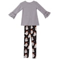 thumbnail image 2 of Little Girls' 3 Pieces Set Halloween Ghost Outfit Long Sleeve Top Pants Clothing Gray 5 L (P201646P), 2 of 3
