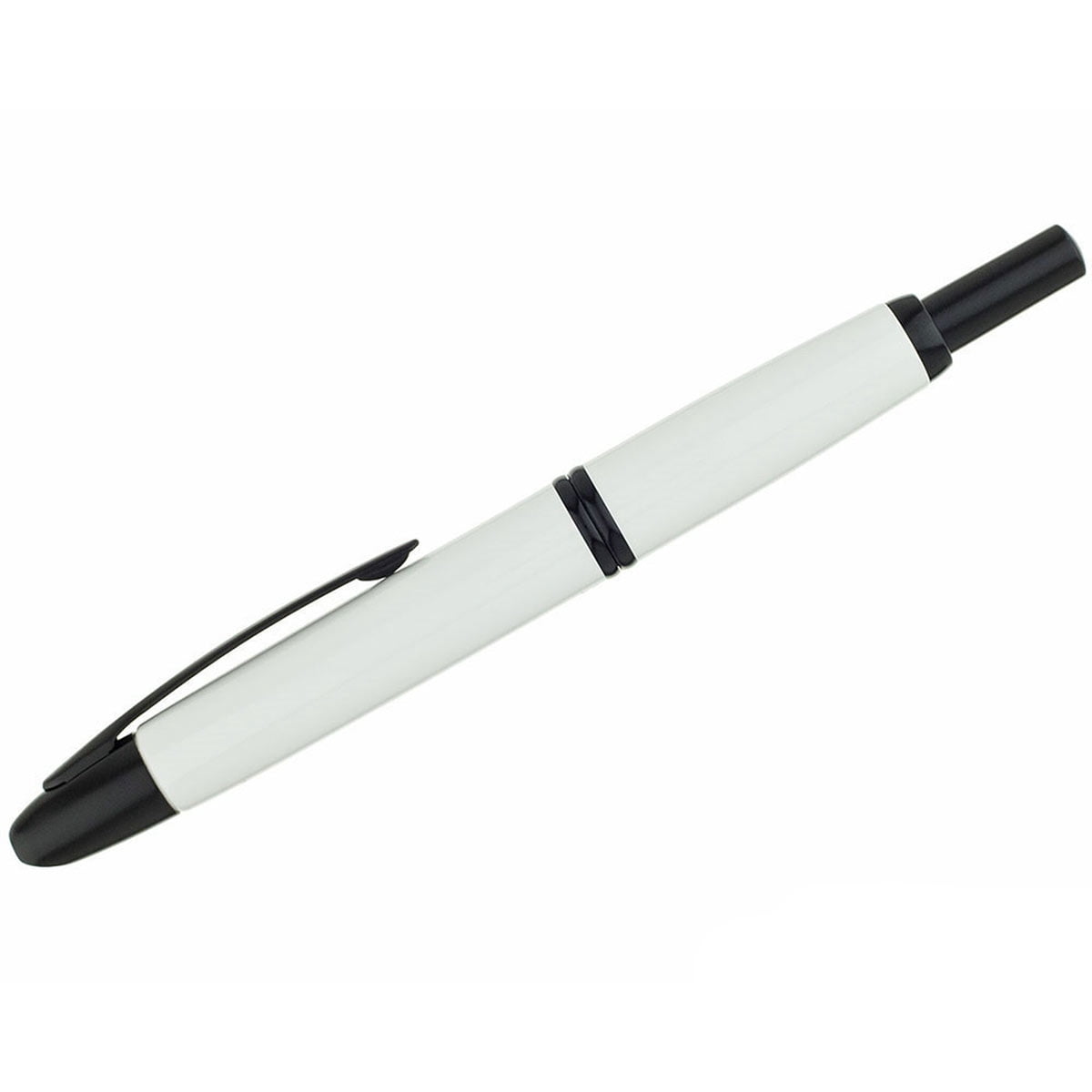 Pilot Vanishing Point Fountain Pen, White, Matte Black Trim, 18k Medium Nib