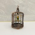 thumbnail image 3 of Jaula de pájaros Zulema en miniatura con pájaro y colgante para jardín de 1:12 Bronce, 3 of 5